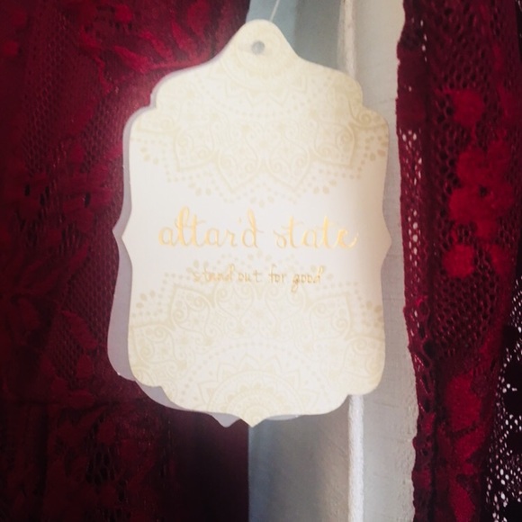 Altar’d State Red Lace Long Sleeve Dress NWT SALE - Picture 6 of 7